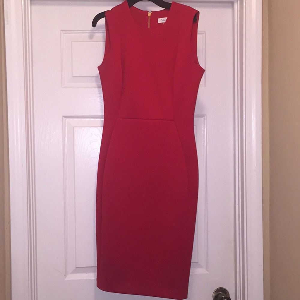 Red Calvin Klein dress